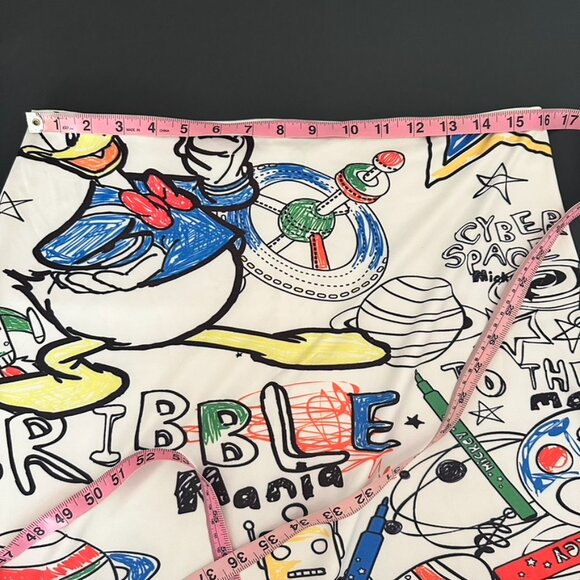 Mickey Mouse Donald Duck Scribble Space Theme Pencil Skirt Size XL (See Descrip) - Picture 10 of 13